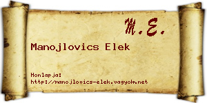 Manojlovics Elek névjegykártya