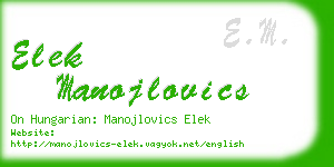 elek manojlovics business card